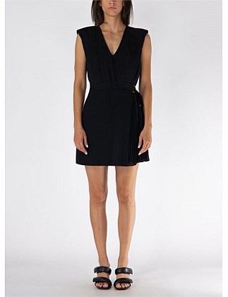 MARGO SLEEVELESS V-NECK COMBO MINI DRESS