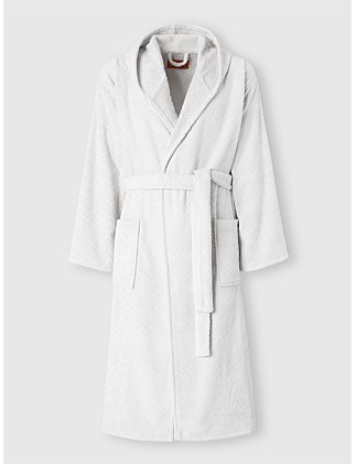 CHALK HOODED BATHROBE L