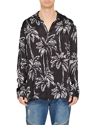 PALM PRINT LONG SLEEVE SHIRT