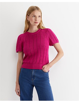 JOSIE TAPE YARN FLUTTER TOP