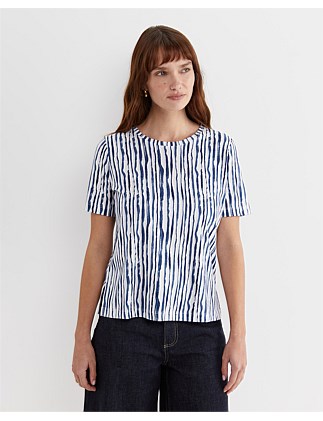 TINA STRIPE MERCERISED TEE