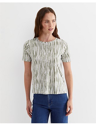 TINA STRIPE MERCERISED TEE