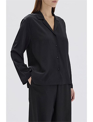 Essie Silk Long Sleeve Shirt Black