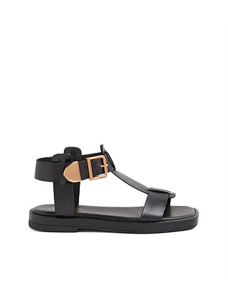 Tollaz Black Leather Sandals