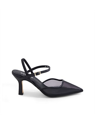 Lettil Black Leather Mix Heels