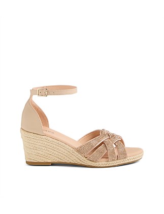 Jyon Nude Jewels Leather Sandals