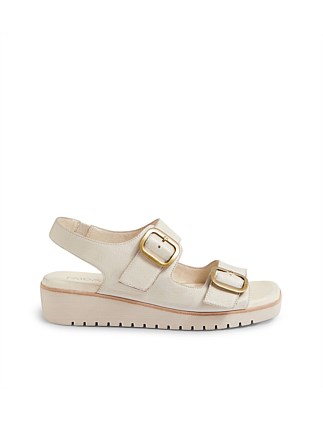 Kerlin Almond Leather Sling Back Sandals