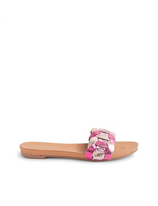 Jorra Pink Metallic Multi Leather Slides