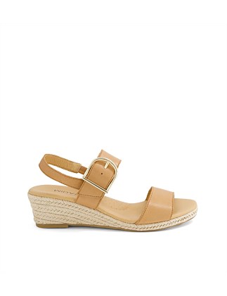 Honey Dark Tan Leather Espadrilles