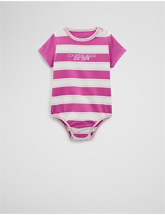 Organically Grown Cotton CR Est. 1974 Stripe Bodysuit