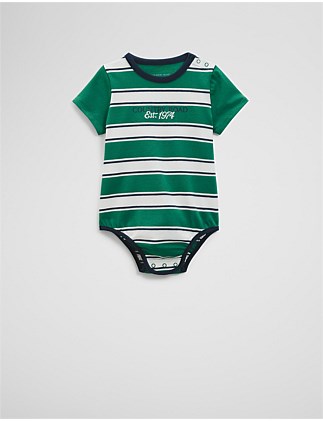 Organically Grown Cotton CR Est. 1974 Stripe Bodysuit