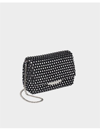 GLITSZI Mesh Crystal Cross Body Bag