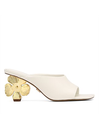 KITT Off White Leather Artistic Heel Mule