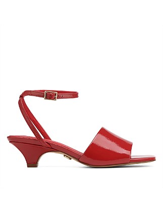 FLEET Rouge Red Crinkle Patent Leather Triangle Heel