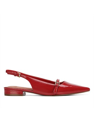 MARIA Red Crinkle Patent Leather Slingback