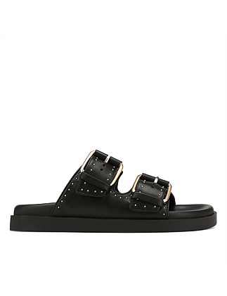 CAPRICE Black Leather Flatform