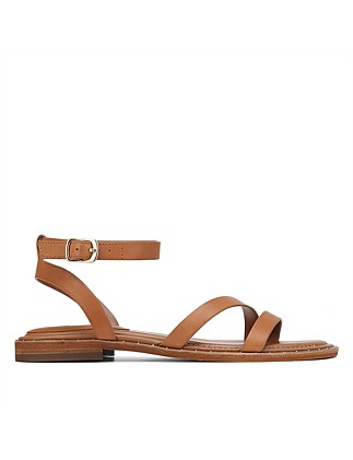 CRYSTINA Bark Leather Strappy Sandal