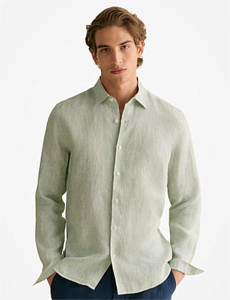 Tailored Fit Linen Stripe Shirt