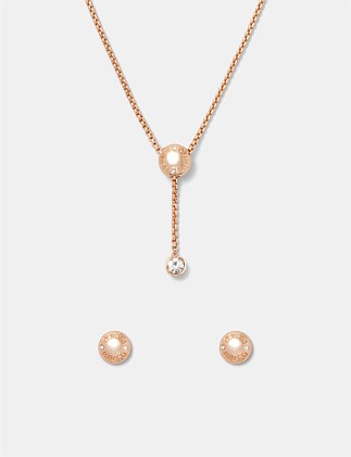 Endlessly Stud Earring And Necklace Set