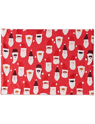 HoHoHo Red Linen 4 Pieces Placemat Set One Size