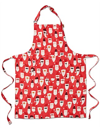 HoHoHo Red Linen Apron One Size