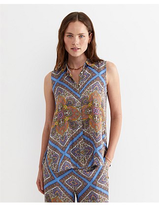 SHAWL LIBERTY SLEEVELESS SHIRT