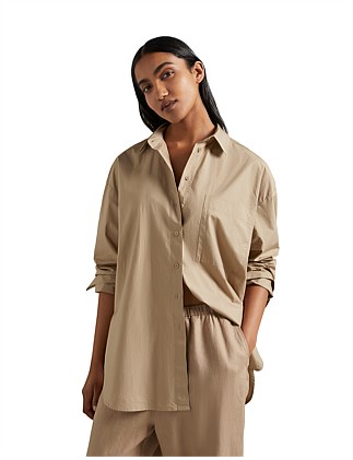 COTTON POPLIN LS SHIRT