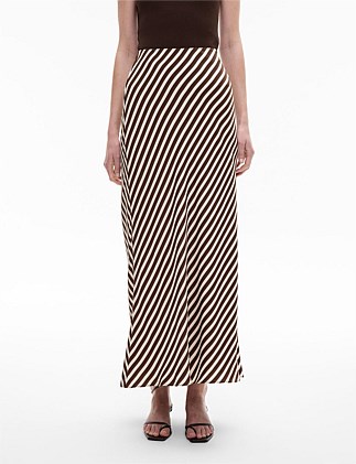 Stripe Maxi Slip Skirt