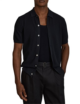 BRAVO SHORT SLEEVE BUTTON THROUGH TEXTURED SHIRT