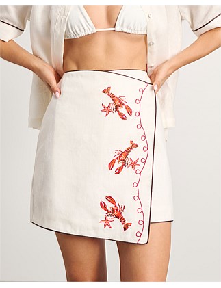 EMBROIDERED LOBSTER MINI SKIRT