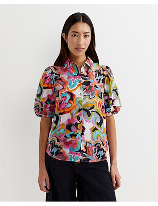 FIOLA LONG SLEEVE COTTON SILK SHIRT