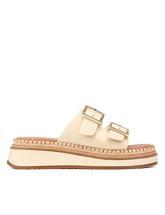 DREAM Vintage Ivory Leather Flatform