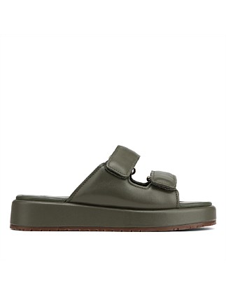 CODI Olive Green Leather Flatform