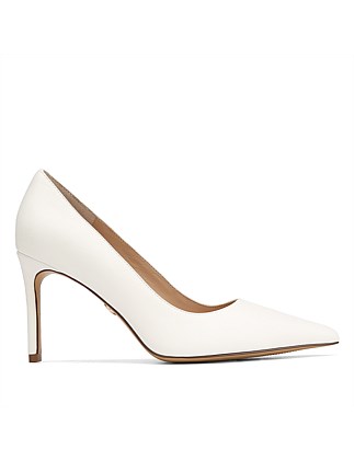 Sky White Leather Pump