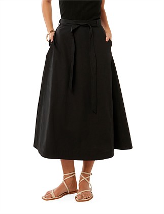 MADELEINE BELTED MIDI SKIRT