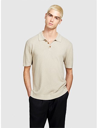 WAFFLE POLO SHIRT