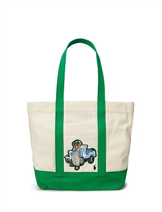 CANVAS MEDIUM POLO BEAR TOTE