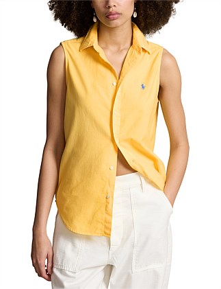 COTTON OXFORD SLEEVELESS SHIRT