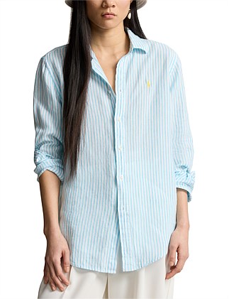 RELAXED FIT STRIPED LINEN SHIRT