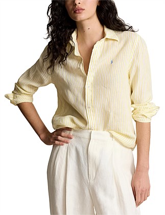 RELAXED FIT STRIPED LINEN SHIRT