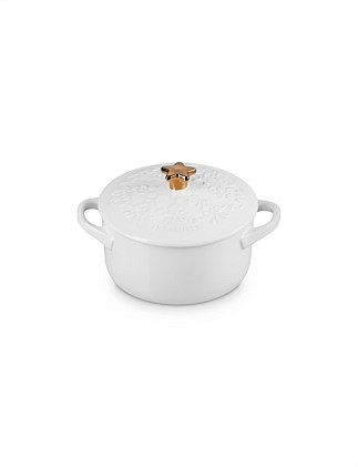 MINI CASSEROLE 14CM W STAR KNOB WHITE