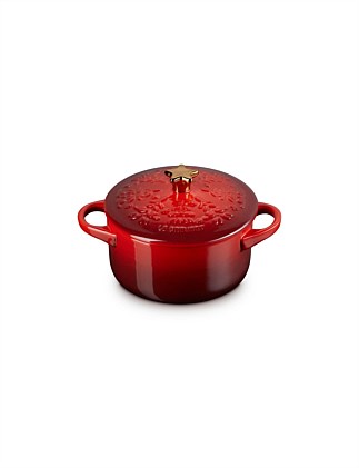 MINI CASSEROLE 14CM W STAR KNOB CERISE