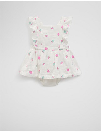 Organically Grown Cotton Fruit Frill Romper