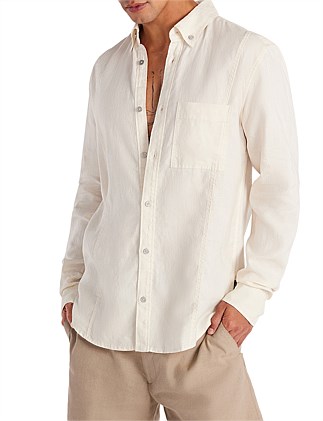 WASHED LINEN BUTTON DOWN SHIRT