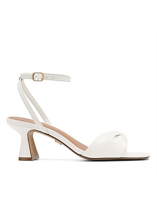 Martha White Leather Flared Heel