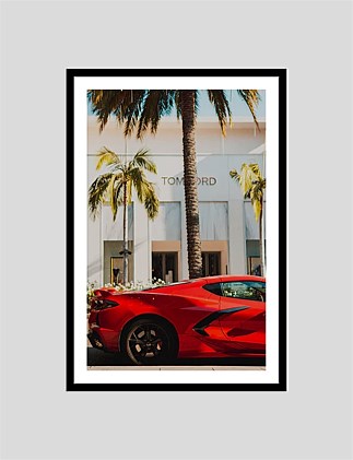 Corvette on Rodeo Drive 50 x 70 Framed Print