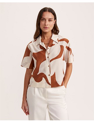 TYLER SHORT SLEEVE CROPPED SHIRT