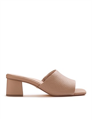 KENNEDY CAMEL WEAVE MULE HEEL