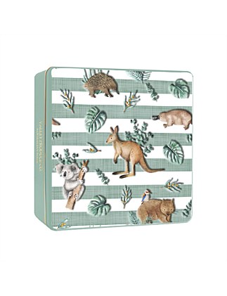 VPC Butter Shortbread Tin - Aus Animals (Green) 180g