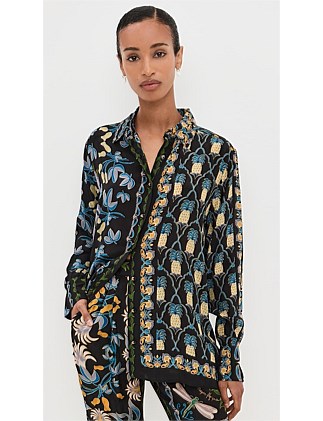 Winter Garden Black Pajama Shirt